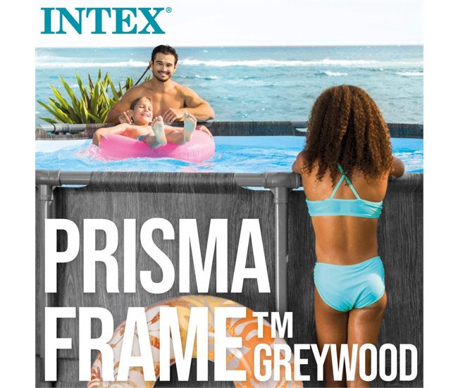 Piscina redonda con depuradora Greywood INTEX 549x122 cm Gris