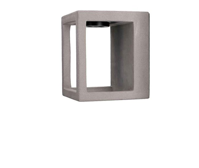 Aplique De Exterior Cemento Serie Box Gris