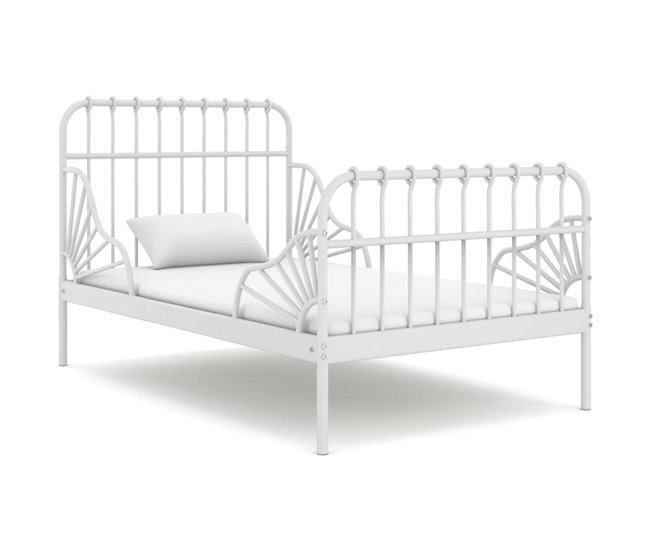 Estructura de cama extensible de metal 130x200 Blanco