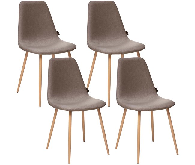 Set de 4 sillas de tipo escandinavo Gris