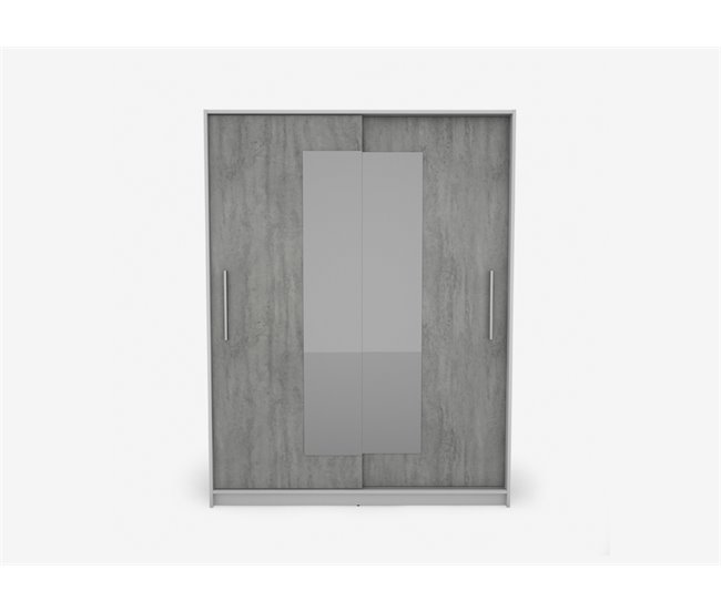 Armario 2 puertas correderas con espejo ELEGANZA Blanco