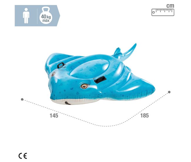 Flotador piscina raya c/asas INTEX Azul