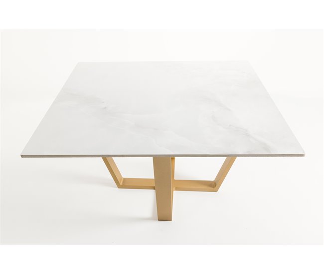 Mesa de centro efecto marmol EXCÁLIBUR Blanco