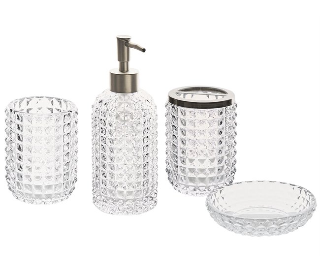 Beliani Conjunto de accesorios de baño TAPIA Transparente