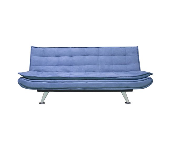 Sofá cama 3 plazas tapizado en microfibra Azul