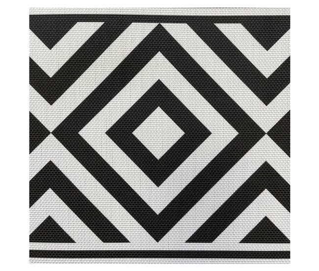 Acomoda Textil – Alfombra Vinílica Hidráulica para Hogar. 60x90 Blanco/ Negro
