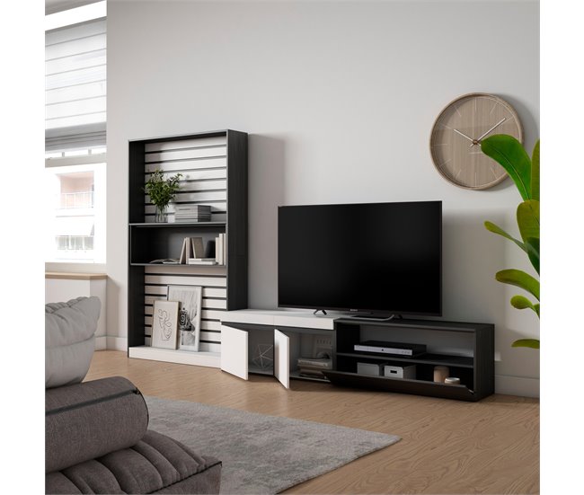 Muebles de Salón para TV 210 Blanco/ Negro