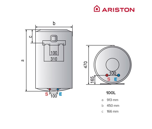 Termo eléctrico, Ariston, Lydos Wifi 100 litros, Vertical Blanco Lacado