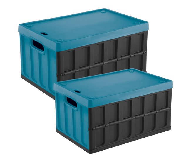 Set de 2 cajas multiusos Azul