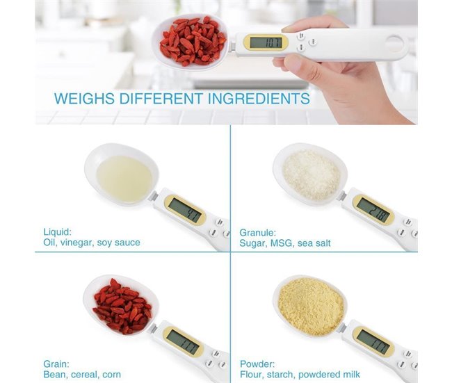 Cuchara Medidora Digital Balanza de Peso para Alimentos de 500g/0,1g Multicolor
