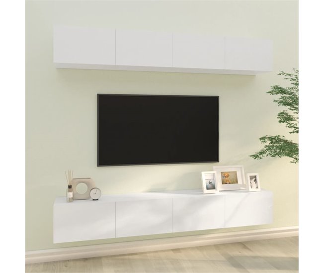 Mueble TV salón moderno 180cm 1 puerta 2 compartimentos gris Nota Baja