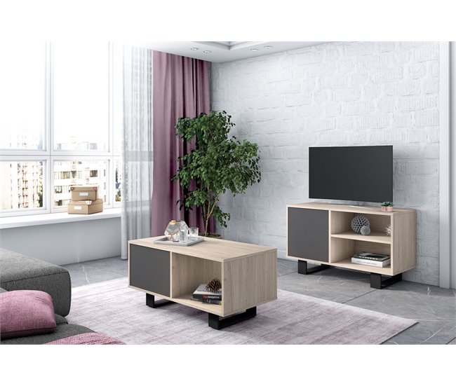 Conjunto de muebles  1Mueble TV100, 1 Mesa de Centro Beige