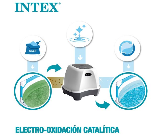 Sistema cloración salina 4 g/h INTEX Gris