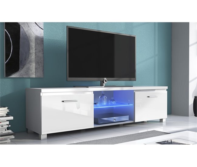 Mueble Modular TV para Salón -  Luces LED - Indicado para TV de 32/40/43" 150 Blanco