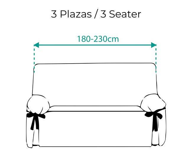 Protector Cubre Sofá Liso Royale Lazos 3 Plazas Crema