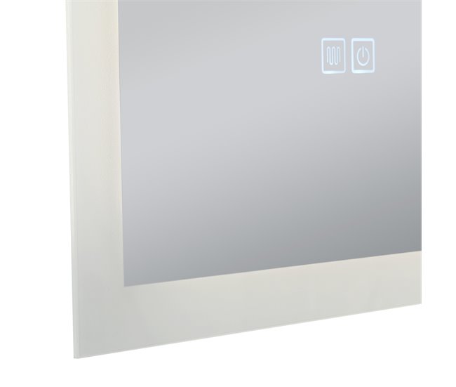 Espejo de pared con LED Scafa para baño IP65 con antivaho y lupa 50x3 Blanco