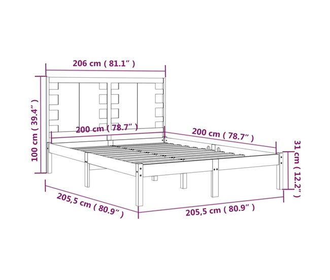 Estructura de cama 200x200 Marron Claro