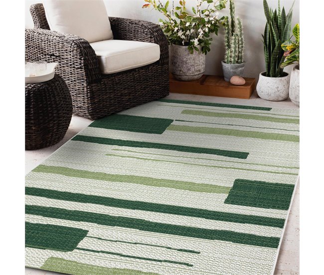 LIVING DEC - Alfombra tejido de vinilo Geom Panal, resistente y lavable,  80X150cm - Conforama