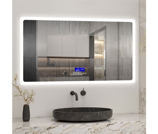 Espejo de baño LED + Bluetooth + Lupa 80x160 Natural