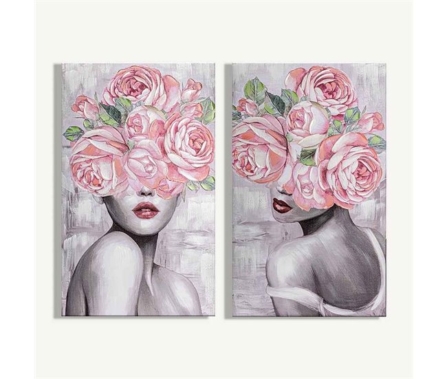 Pintura Lienzo Serie Flower Lady Rosa