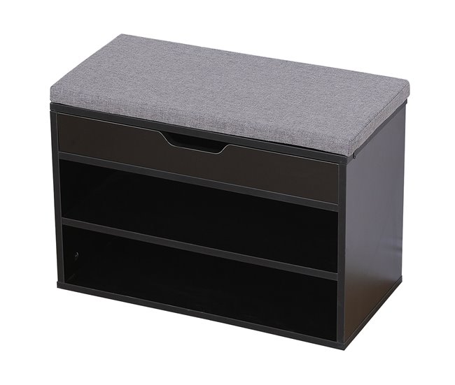 Mueble para zapatos con dos compartimentos y caja ALAN 30 Negro