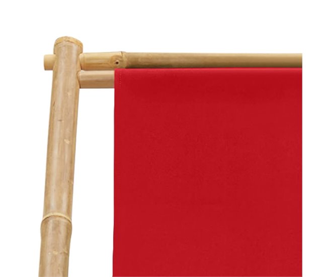 Tumbona de bambú y lona Rojo