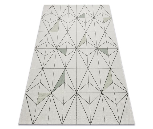 Alfombra de cuerda sisal COLOR Rombos Triángulos 120x170 Gris