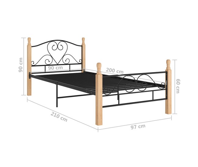 Estructura de cama 90x200 Natural