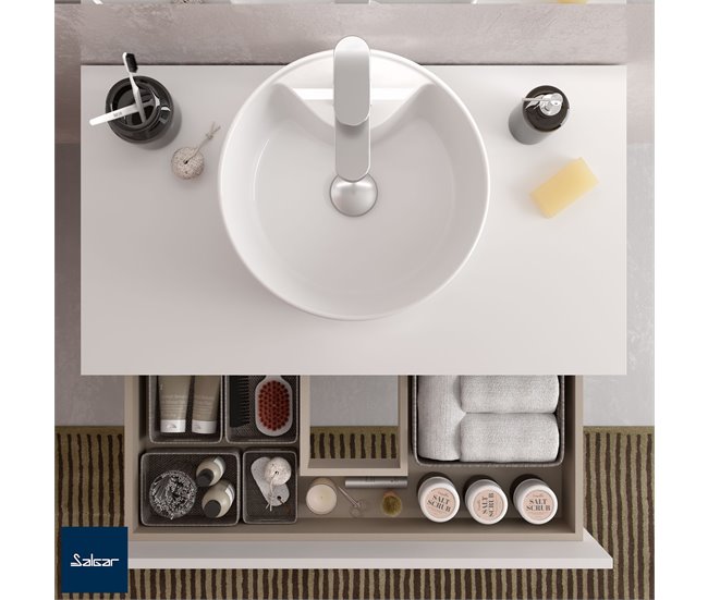Mueble de baño Bequia | Lavabo sobre encimera 80 Blanco