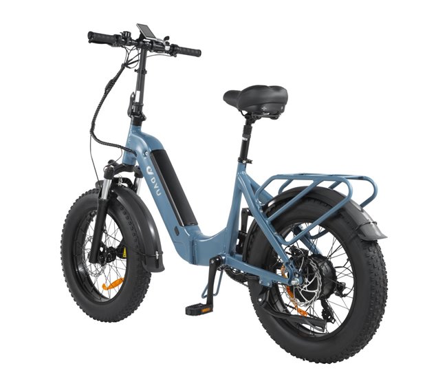Bicicleta Eléctrica DYU FF500 20" - Motor 500W Frenos de Disco Azul
