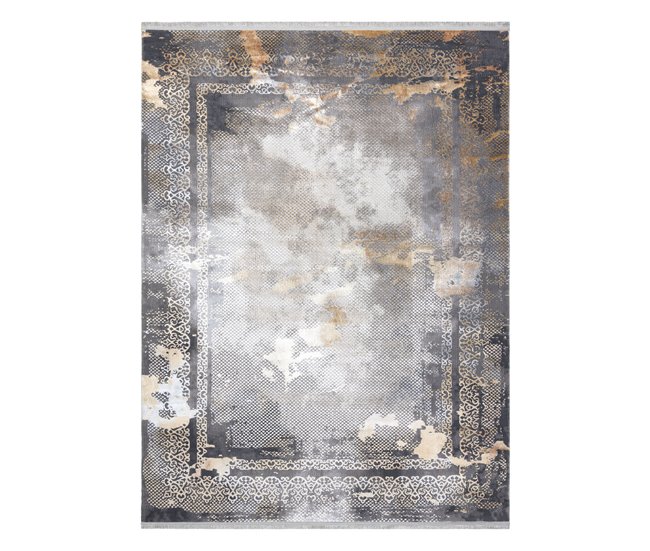 Alfombra LUCE 77 moderna Marco vintage Structural 134x190 Gris