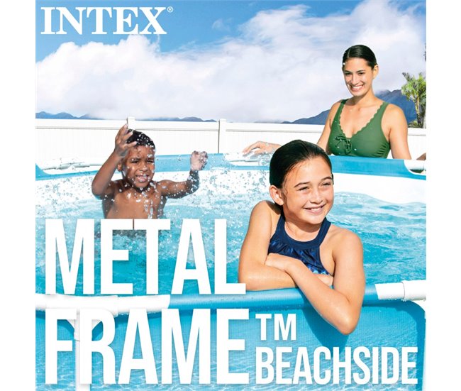 Piscina desmontable con depuradora 1250 l/h Metal Frame Beachside INTEX Azul
