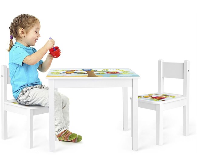 Mesa y 2 sillas para niños: Búhos Multicolor