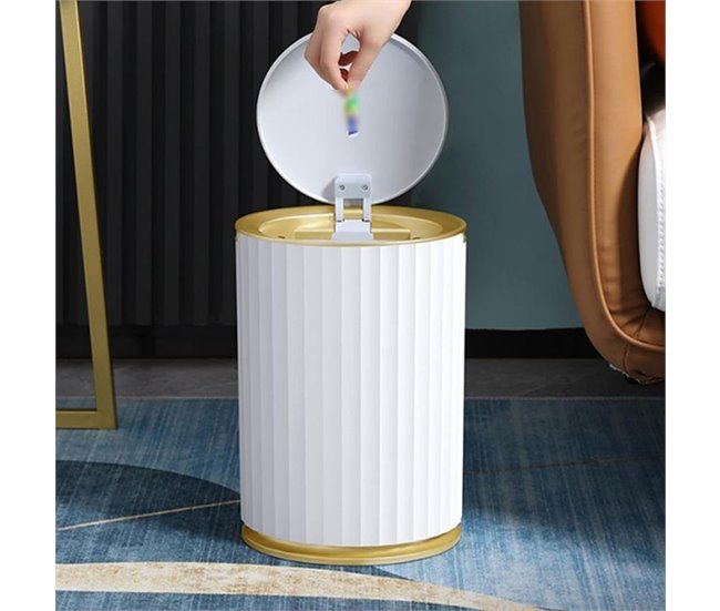 Cubo de basura con sensor inteligente Blanco