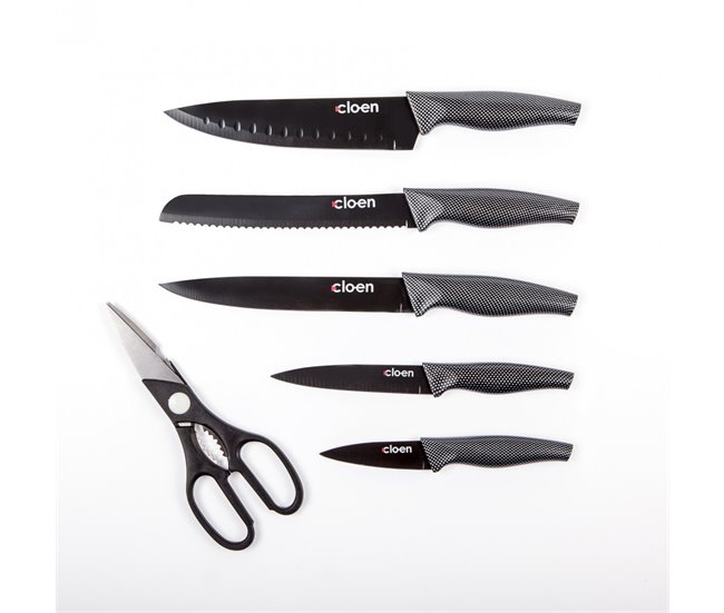 Set de cuchillos y tijeras, Cloen Phoenix Negro