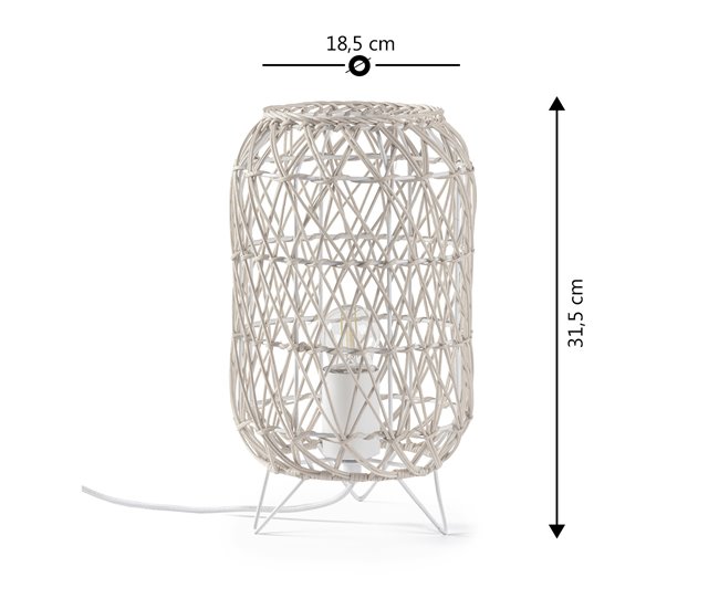 Lámpara de mesa Yoki de ratán natural Beige