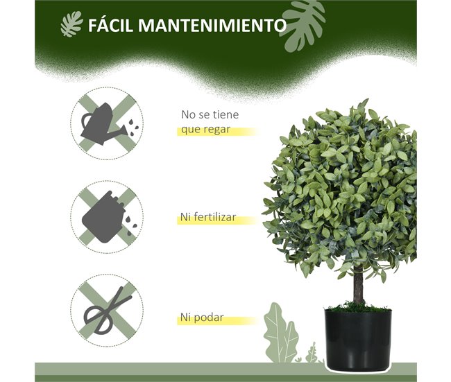 Planta Artificial HOMCOM 830-791V00GN Verde