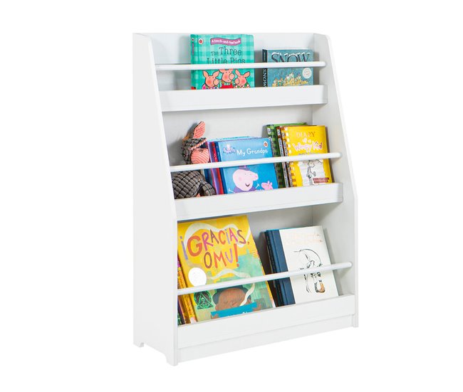 Librería para Niños de estante de 3 Niveles KMB45-W SoBuy Blanco