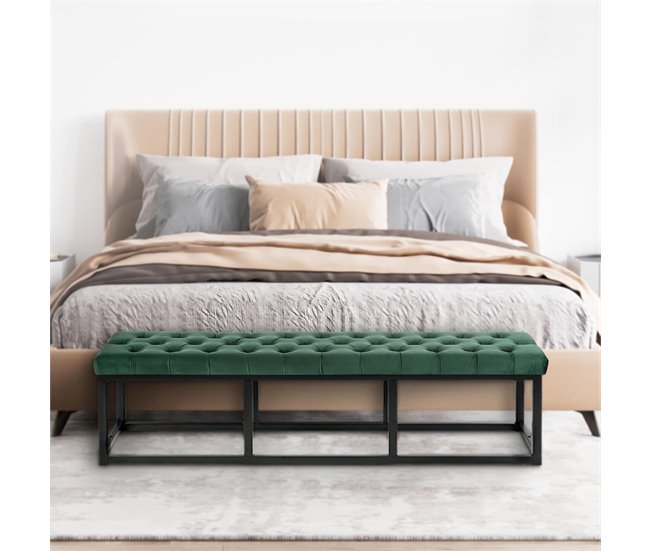 Banco banqueta pie de cama asito diseño 150x37 Verde