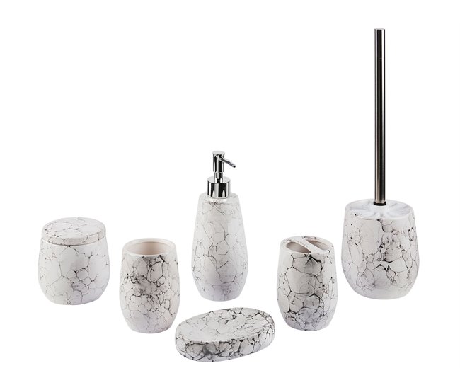 Beliani Conjunto de accesorios de baño CALLELA Blanco Mate/ Sahara