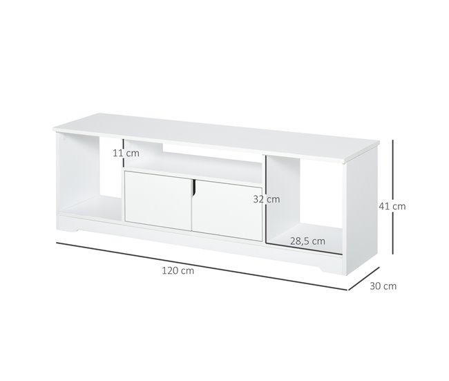 Mueble de TV HOMCOM 833-951 120 Blanco
