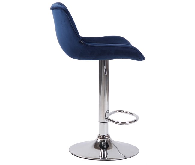 Taburetes de bar sillas altas finas costuras en terciopelo Azul