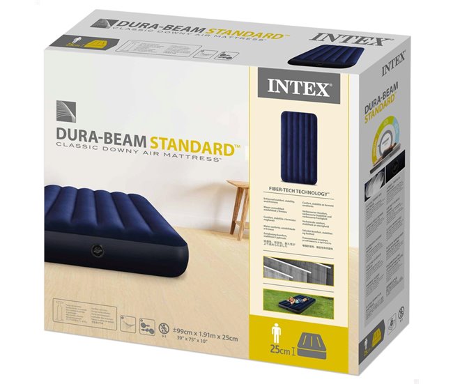 Colchón hinchable Dura-Beam INTEX modelo Classic Downy Azul
