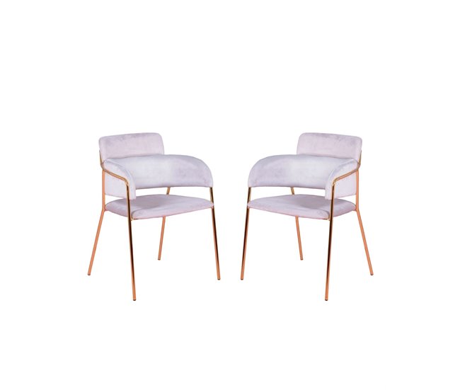 Pack de 2 sillas de diseño tapizadas en terciopelo - Cruiser Gris