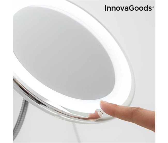 Espejo de Aumento LED con Brazo Flexible y Ventosa Mizoom Blanco