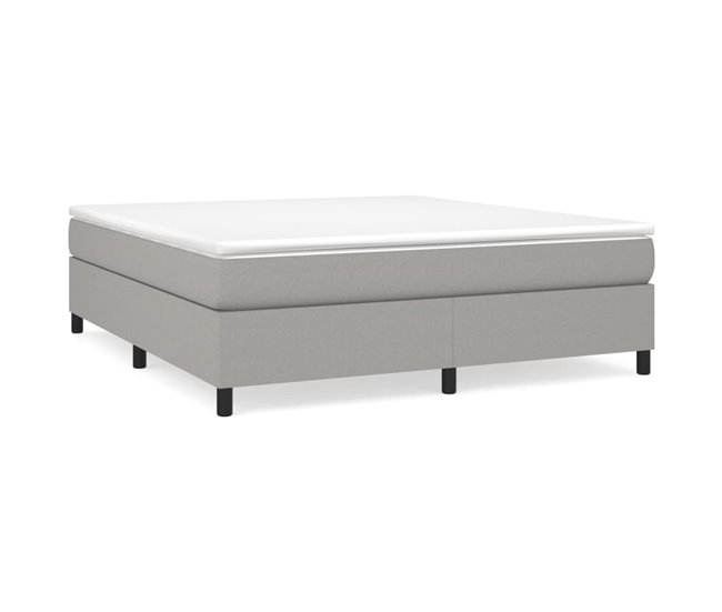 Estructura de cama box spring tela gris oscuro 160x200 cm - Conforama