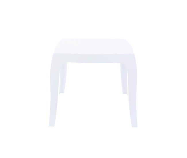 Pequeña mesa auxiliar para interiores y exteriores plástico 51x51 Blanco Mate/ Sahara