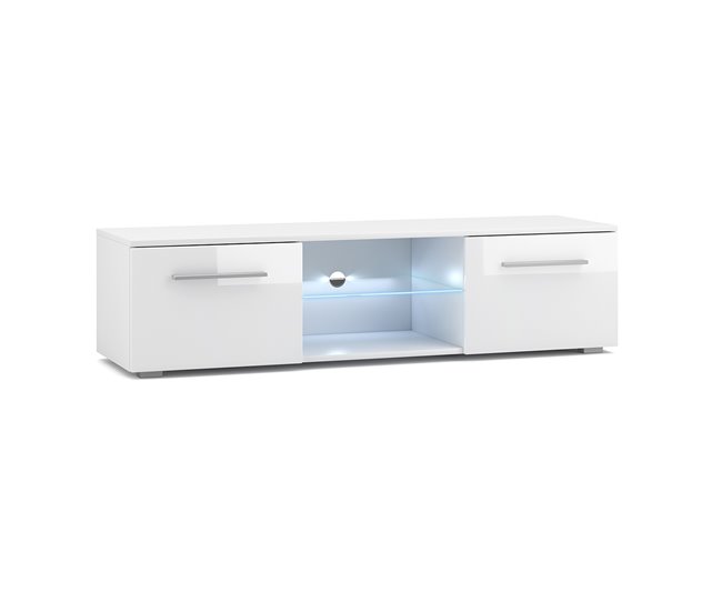 Mueble TV 2 puertas con LED Aitana 140 Blanco