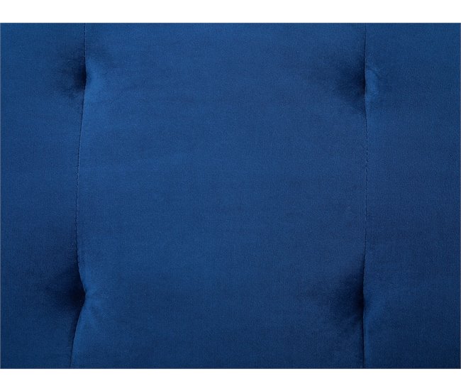 Beliani Sofá cama Terciopelo SELNES Azul Marino
