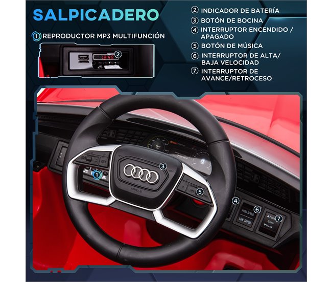 Coche Eléctrico Audi HOMCOM 370-172V90RD Rojo